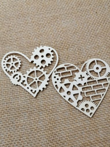 Орнамент - Сърце Зъбни колелета и тухли - 7,50 х 7,00 - 2 вида