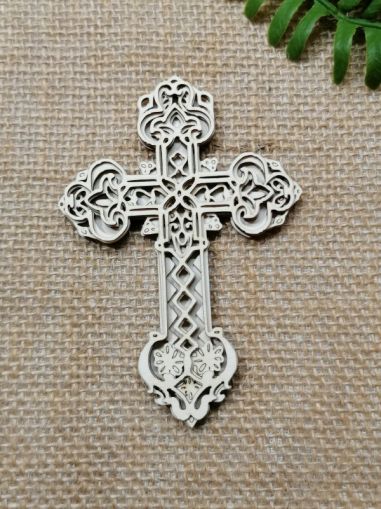 Многопластови 3D Елементи - Кръст - 10,00 х 7,00 см - 1 бр.