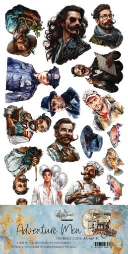 Комплект дизайнерска хартия - Adventure Men - 6 листа