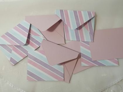 Комплект пликове с вложки - Лилаво и Райета - 8,50 х 10,50 см - 4 бр.