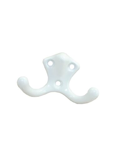 Закачалка - Бяла двойна цинкова сплав  - 47 х 73 х 32 мм