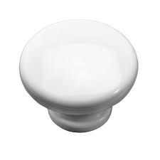 Дръжка - Бяла гланц пластмаса - Ø28 x 15 mm