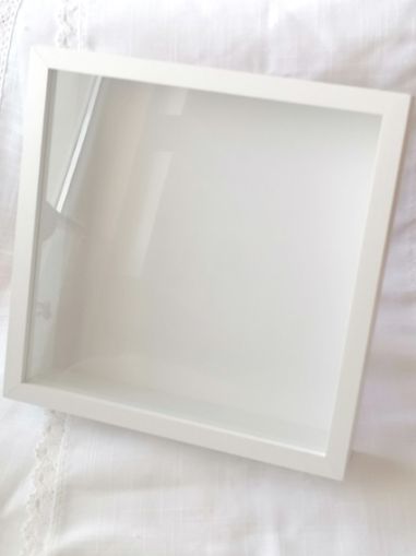 Бяла 3D дълбока Рамка със стъкло - 27,00 х 27,00 х 6,00 см