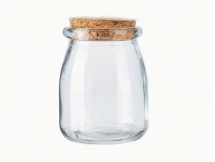 Стъклено бурканче с коркова тапа - Ø 5,50 см. х 7,00 см - 100 мл.
