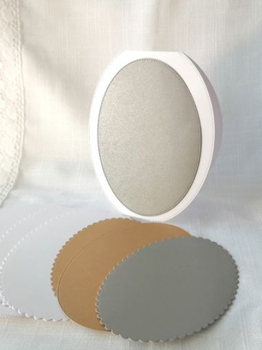 Перлени заготовки за картички - Oval - 4 бр.