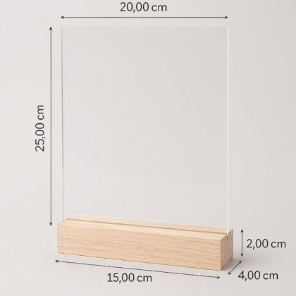 Прозрачна акринна плака на дървена основа - 25,00 х 20,00 см