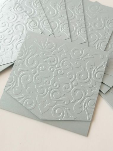 Перлени Релефни заготовки за картички - Silver Grey - 1бр.