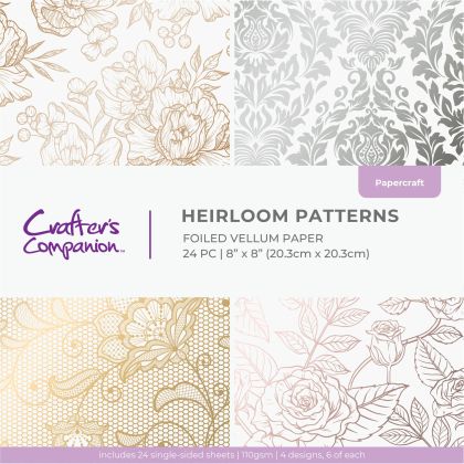 Комплект дизайнерски паус с металиков печат - Heirloom Patterns - 24 листа