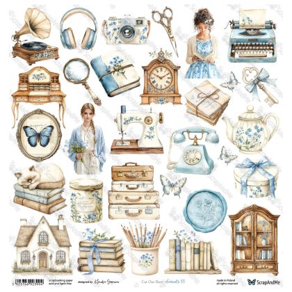 Дизайнерскa хартия - Lovely Day In Blue – Elements 13  - 1 лист