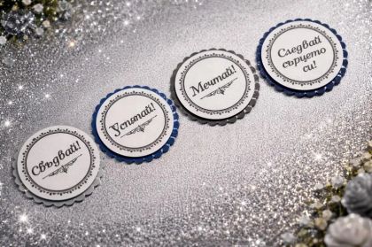 3D елементи с Пожелания – декорация за картички и скрапбук - 4 бр.