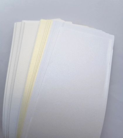 Комплект Перлена хартия 125 gms - Бяло и Шампанско - 8.50 х 30 см - 80 бр.