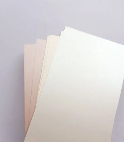 Комплект Перлен картон - Бяло, Корал и Розово - 12.50 х 30 см - 9 бр.