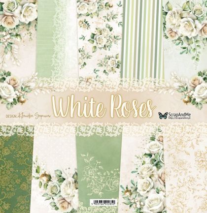 Дизайнерскa хартия - White Roses - 5 листа
