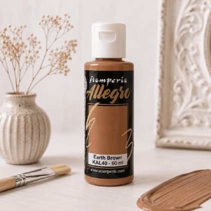 Акрилна боя Stamperia Allegro - Earth brown - 60 мл.