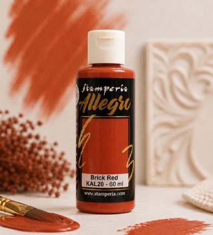 Акрилна боя Stamperia Allegro - Brick red - 60 мл.