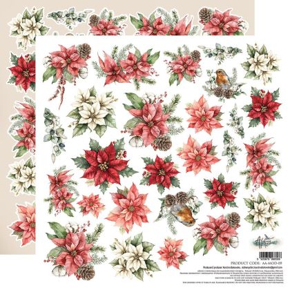 Дизайнерска хартия - The Magic of December - flowers - 1 лист