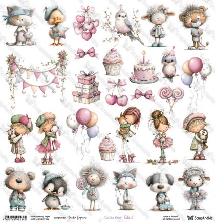 Дизайнерскa хартия - Lovely Day In Pink – Kids 2 - 1 лист
