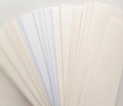 Комплект Перлен картон - Бяло и Шампанско микс - 6,70 х 30 см -150 броя