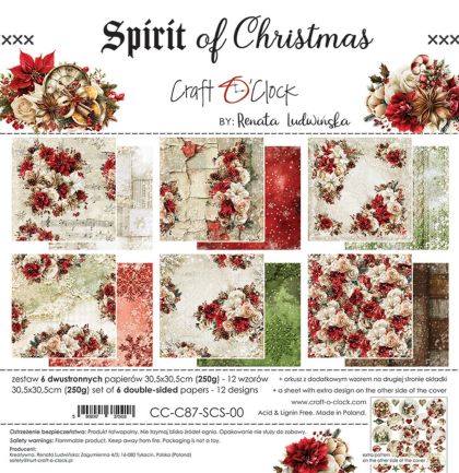 Комплект дизайнерска хартия - Spirit Of Christmas - 6 листа