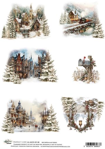 Фина оризова декупажна хартия - Тhe Magic of December- 29.7 х 21см. 