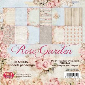 Комплект дизайнерска хартия - Rose Garden - 36 листа