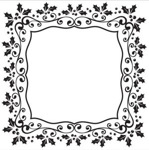 Ембосинг папка - Christmas Rectangle Holly Frame