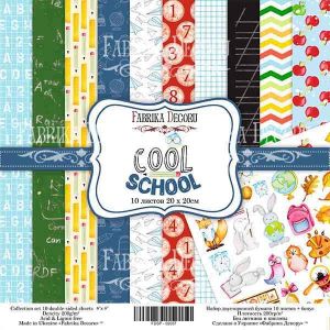 Комплект дизайнерска хартия - Cool School - 10 двустранни листа