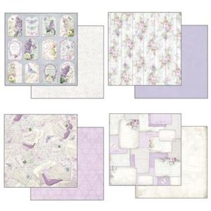 Комплект дизайнерска хартия - Lilac Flowers - 10 двустранни листа