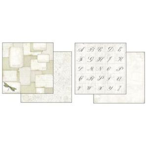 Комплект дизайнерска хартия - Letters & Flowers - 10 двустранни листа