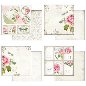 Комплект дизайнерска хартия - Letters & Flowers - 10 двустранни листа