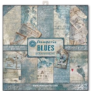 Комплект дизайнерска хартия - Blues - 10 двустранни листа
