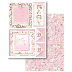 Комплект дизайнерска хартия - Baby Girl - 24 двустранни листа