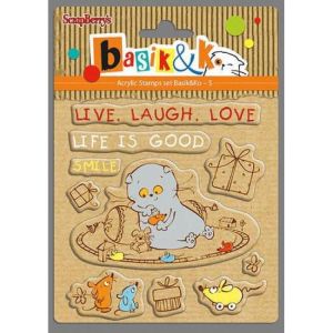 Силиконови печати - Basik "Live, Laugh, Love" - 9бр.