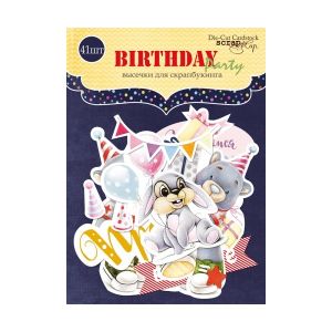 Комплект тагове и изрязани елементи - Birthday Party - 41бр.