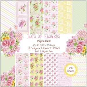 Комплект дизайнерска хартия - Lots of Flowers - 24 листа