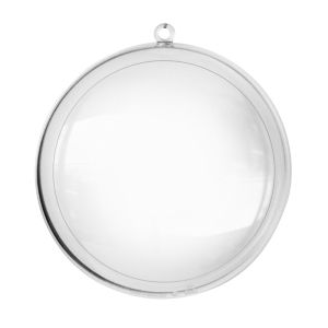 Прозрачна Акрилна Топка Медальон от Две Части 9 см