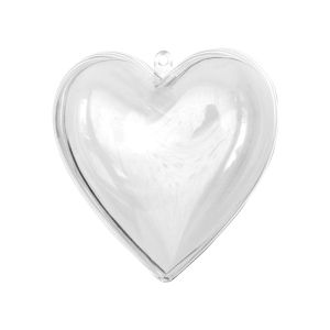Прозрачно Акрилно Сърце от Две Части -  8 см.