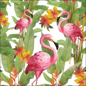 Салфетка - Flamingos White 13309106