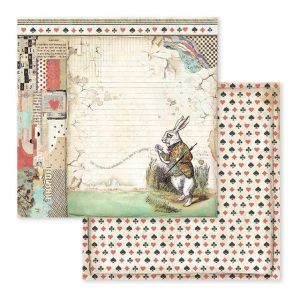 Комплект дизайнерска хартия - Alice in Wonderland - 10 двустранни листа