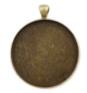 Заготовка за бижу - кръг-  Antique Bronze - 3.20 см