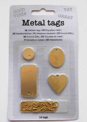 Комплект метални тагове- 12 бр- Злато