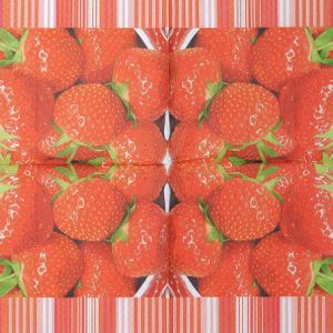 Салфетка Erdbeeren mit Streifen