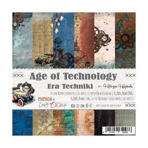 Комплект дизайнерска хартия - AGE OF TECHNOLOGY - 18 двустранни листа
