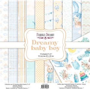 Комплект дизайнерска хартия - DREAMY BABY BOY - 10 двустранни листа