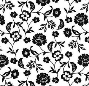 Салфетка - Flowers Black/White 004651