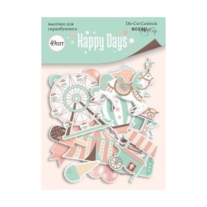 Комплект тагове и изрязани елементи - HAPPY DAYS - 49 бр.
