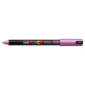 Posca PC-1MR - Ултра тънък перманентен маркер - Розов Металик - 0,7 mm