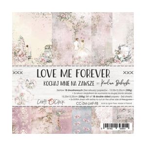 Комплект дизайнерска хартия - LOVE ME FOREVER - 18 листа
