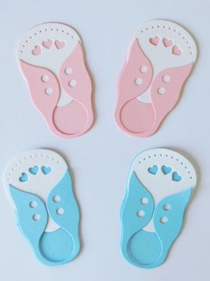 Бебешки обувки - Розово и синьо с бяло - 2 чифта 