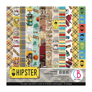 Комплект дизайнерска хартия - HIPSTER - 12 листа